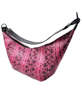 Big Banana Bag In Pink & Black Leather